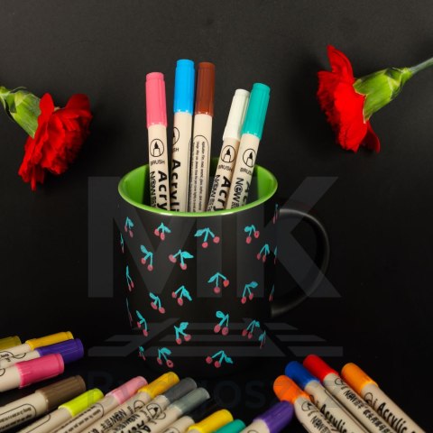 Markery akrylowe do tkanin kamieni pisaki flamastry mazaki wodoodporne DIY 24 szt. Markery akrylowe do tkanin kamieni pisaki flamastry mazaki wodoodporne DIY 24 szt.