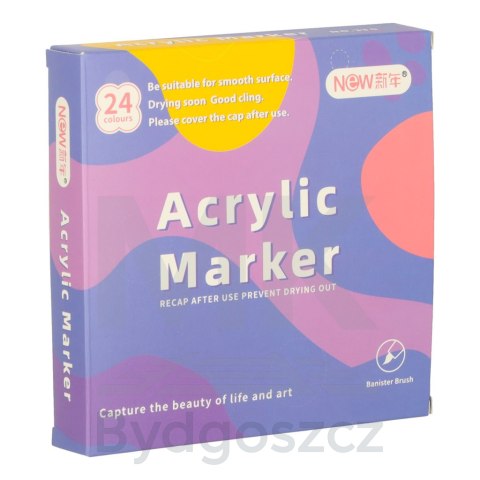 Markery akrylowe do tkanin kamieni pisaki flamastry mazaki wodoodporne DIY 24 szt. Markery akrylowe do tkanin kamieni pisaki flamastry mazaki wodoodporne DIY 24 szt.