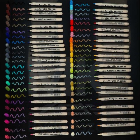 Markery akrylowe do tkanin kamieni pisaki flamastry mazaki wodoodporne DIY 48 szt. Markery akrylowe do tkanin kamieni pisaki flamastry mazaki wodoodporne DIY 48 szt.