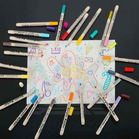 Markery akrylowe do tkanin kamieni pisaki flamastry mazaki wodoodporne DIY 48 szt. Markery akrylowe do tkanin kamieni pisaki flamastry mazaki wodoodporne DIY 48 szt.