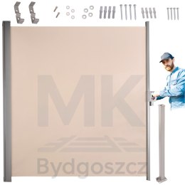 Markiza boczna tarasowa LUARO parawan zwijana 180 x 400 cm beżowa