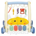 Mata edukacyjna chodzik pchacz z pianinkiem 2w1 Bibi-inn niebieska