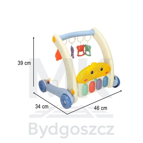 Mata edukacyjna chodzik pchacz z pianinkiem 2w1 Bibi-inn niebieska Mata edukacyjna chodzik pchacz z pianinkiem 2w1 Bibi-inn niebieska
