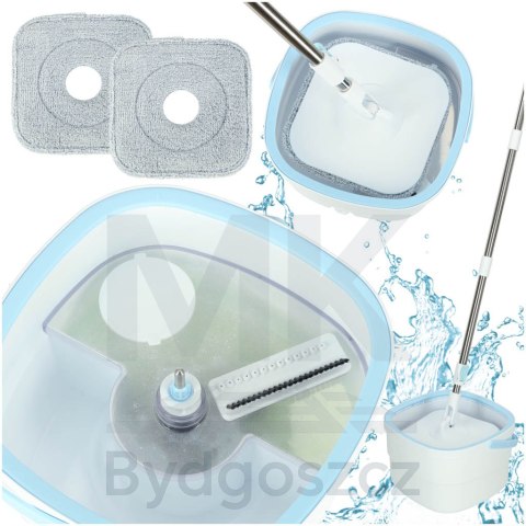 Mop obrotowy prostokątny płaski rotacyjny czysta brudna woda wyciskacz