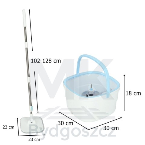Mop obrotowy prostokątny płaski rotacyjny czysta brudna woda wyciskacz