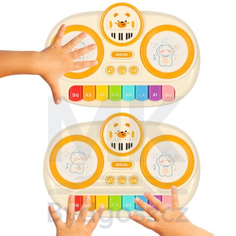 Pianinko organki interaktywne dla dzieci edukacyjne beżowe Pianinko organki interaktywne dla dzieci edukacyjne beżowe