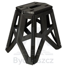 Taboret składany krzesełko turystyczne kempingowe przenośne 40 cm czarny