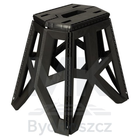 Taboret składany krzesełko turystyczne kempingowe przenośne 40 cm czarny Taboret składany krzesełko turystyczne kempingowe przenośne 40 cm czarny
