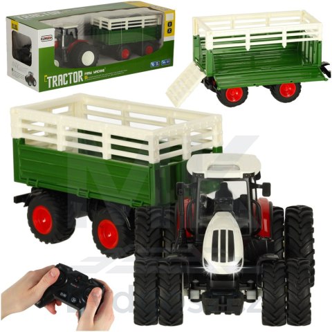 Traktor RC zdalnie sterowany ciągnik rolniczy z przyczepą pilot farma prezent 2,4G 3,7V 500mAh Traktor RC zdalnie sterowany ciągnik rolniczy z przyczepą pilot farma prezent 2,4G 3,7V 500mAh