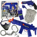 Zestaw policyjny małego policjanta pistolet karabin maska kajdanki akcesoria policyjne