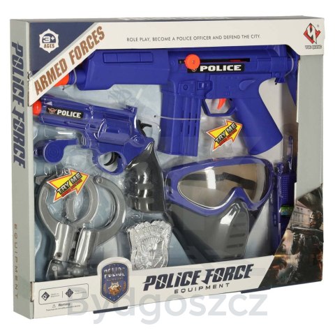 Zestaw policyjny małego policjanta pistolet karabin maska kajdanki akcesoria policyjne Zestaw policyjny małego policjanta pistolet karabin maska kajdanki akcesoria policyjne
