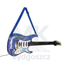 Gitara elektryczna rockowa ze wzmacniaczem mikrofonem dla dzieci niebieska