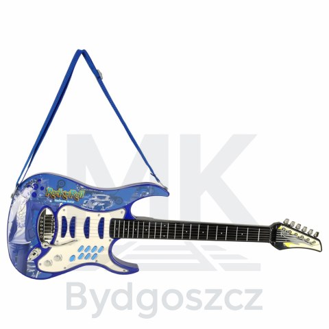 Gitara elektryczna rockowa ze wzmacniaczem mikrofonem dla dzieci niebieska Gitara elektryczna rockowa ze wzmacniaczem mikrofonem dla dzieci niebieska