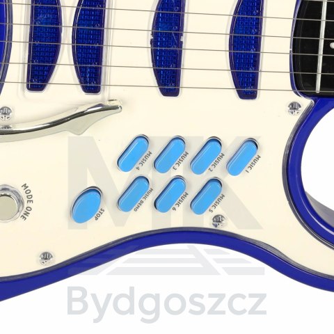 Gitara elektryczna rockowa ze wzmacniaczem mikrofonem dla dzieci niebieska Gitara elektryczna rockowa ze wzmacniaczem mikrofonem dla dzieci niebieska