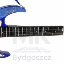 Gitara elektryczna rockowa ze wzmacniaczem mikrofonem dla dzieci niebieska