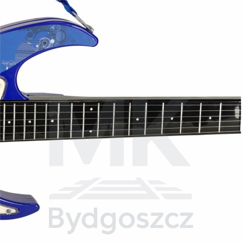 Gitara elektryczna rockowa ze wzmacniaczem mikrofonem dla dzieci niebieska Gitara elektryczna rockowa ze wzmacniaczem mikrofonem dla dzieci niebieska