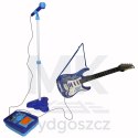 Gitara elektryczna rockowa ze wzmacniaczem mikrofonem dla dzieci niebieska