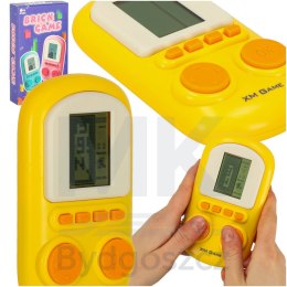 Gra elektroniczna zręcznościowa mini konsola przenośna kieszonkowa tetris żółty