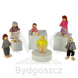 Lalki do domku dla lalek lalka drewniane laleczki rodzinka 6el.