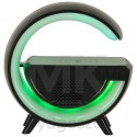 Lampka LED Gamingowa RGB głośnik ładowarka indukcyjna czarna
