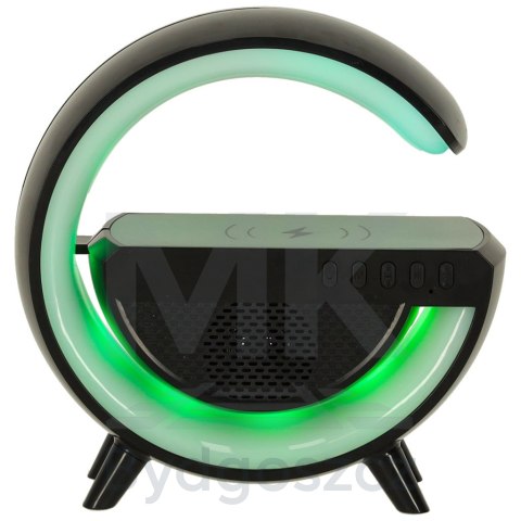 Lampka LED Gamingowa RGB głośnik ładowarka indukcyjna czarna Lampka LED Gamingowa RGB głośnik ładowarka indukcyjna czarna