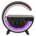 Lampka LED Gamingowa RGB głośnik ładowarka indukcyjna czarna