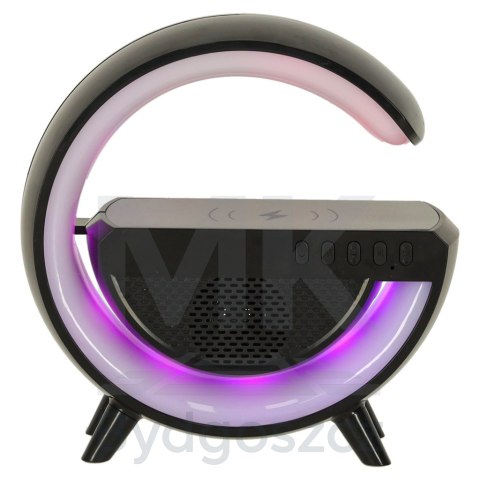 Lampka LED Gamingowa RGB głośnik ładowarka indukcyjna czarna Lampka LED Gamingowa RGB głośnik ładowarka indukcyjna czarna