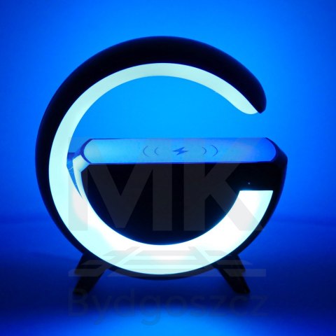 Lampka LED Gamingowa RGB głośnik ładowarka indukcyjna czarna Lampka LED Gamingowa RGB głośnik ładowarka indukcyjna czarna