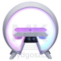 Lampka nocna LED Gamingowa RGB głośnik ładowarka indukcyjna radio budzik zegar