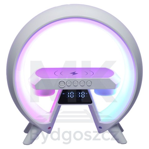Lampka nocna LED Gamingowa RGB głośnik ładowarka indukcyjna radio budzik zegar Lampka nocna LED Gamingowa RGB głośnik ładowarka indukcyjna radio budzik zegar