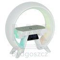 Lampka nocna LED Gamingowa RGB głośnik ładowarka indukcyjna radio budzik zegar