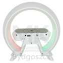 Lampka nocna LED Gamingowa RGB głośnik ładowarka indukcyjna radio budzik zegar