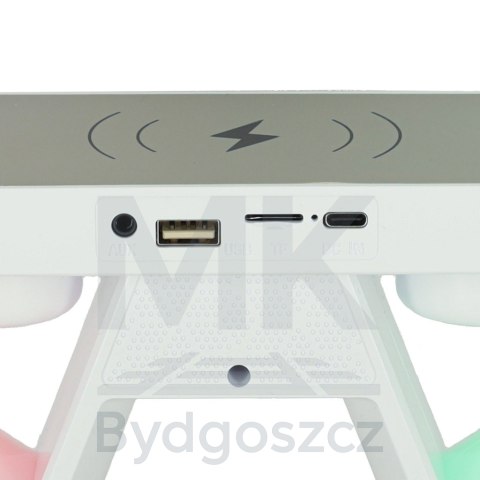 Lampka nocna LED Gamingowa RGB głośnik ładowarka indukcyjna radio budzik zegar Lampka nocna LED Gamingowa RGB głośnik ładowarka indukcyjna radio budzik zegar