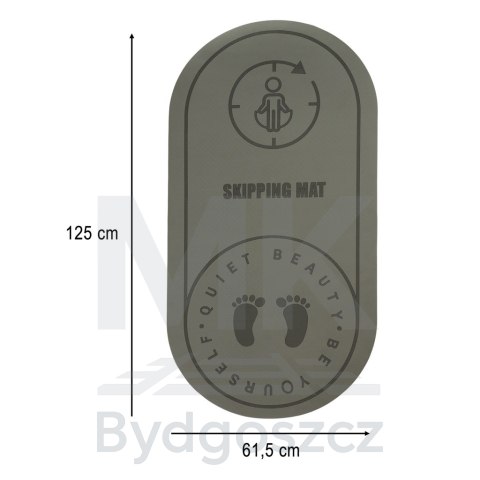 Mata fitness do ćwiczeń jogi skakania na skakance wygłuszająca antypoślizgowa 125x61,5x0,6 cm szara Mata fitness do ćwiczeń jogi skakania na skakance wygłuszająca antypoślizgowa 125x61,5x0,6 cm szara