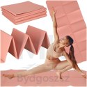 Mata fitness gimnastyczna do ćwiczeń jogi pilatesu fitness joga składana 183x61x0,4 cm różowy