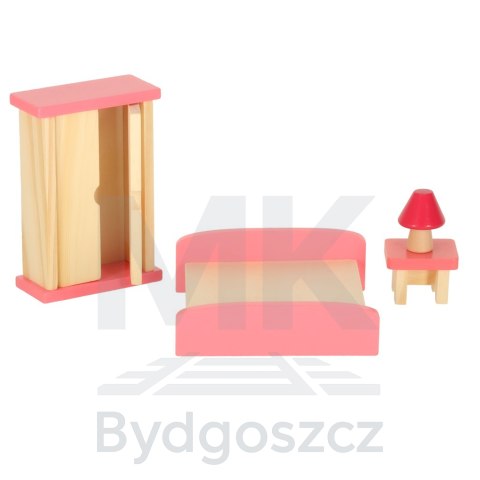 Mebelki do domku dla lalek drewniane fioletowe Mebelki do domku dla lalek drewniane fioletowe