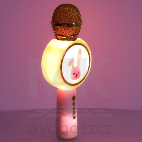 Mikrofon bezprzewodowy do karaoke bluetouch głośnik króliczek różowy Mikrofon bezprzewodowy do karaoke bluetouch głośnik króliczek różowy