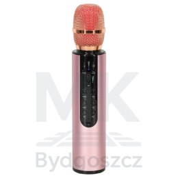 Mikrofon bezprzewodowy karaoke dla dzieci głośnik Bluetooth 2000mAh karta SD USB wysoka jakość różowy