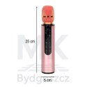 Mikrofon bezprzewodowy karaoke dla dzieci głośnik Bluetooth 2000mAh karta SD USB wysoka jakość różowy