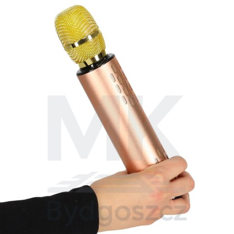 Mikrofon bezprzewodowy karaoke dla dzieci głośnik Bluetooth 2000mAh karta SD USB wysoka jakość złoty Mikrofon bezprzewodowy karaoke dla dzieci głośnik Bluetooth 2000mAh karta SD USB wysoka jakość złoty