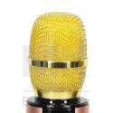Mikrofon bezprzewodowy karaoke dla dzieci głośnik Bluetooth 2000mAh karta SD USB wysoka jakość złoty