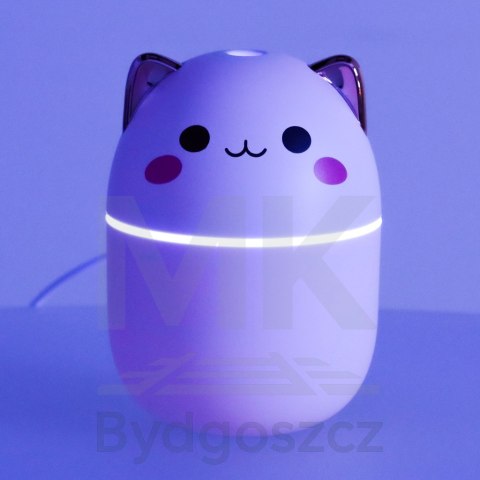 Nawilżacz powietrza dyfuzor do olejków kotek biały RGB Nawilżacz powietrza dyfuzor do olejków kotek biały RGB