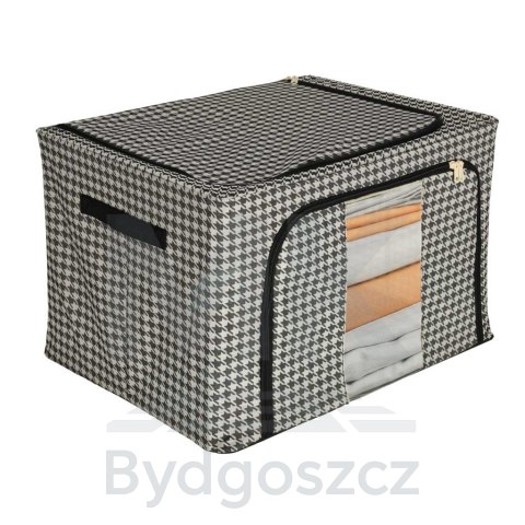 Organizer na pościel ubrania do szafy pokrowiec torba ze stelażem biały czarny 66L Organizer na pościel ubrania do szafy pokrowiec torba ze stelażem biały czarny 66L