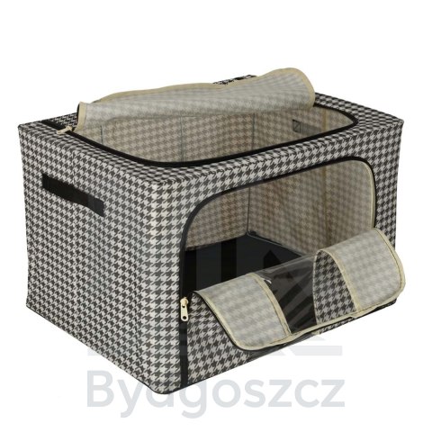 Organizer na pościel ubrania do szafy pokrowiec torba ze stelażem biały czarny 66L Organizer na pościel ubrania do szafy pokrowiec torba ze stelażem biały czarny 66L