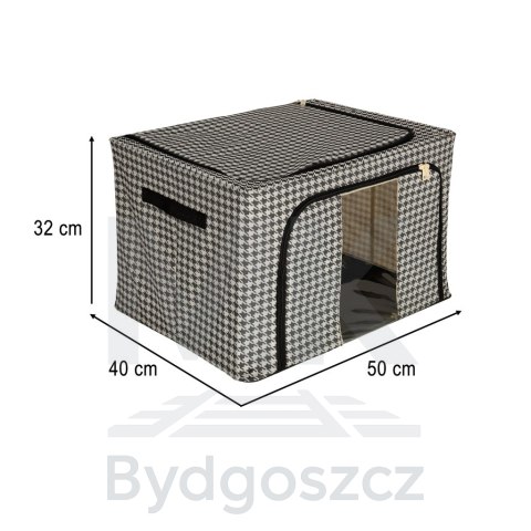 Organizer na pościel ubrania do szafy pokrowiec torba ze stelażem biały czarny 66L Organizer na pościel ubrania do szafy pokrowiec torba ze stelażem biały czarny 66L