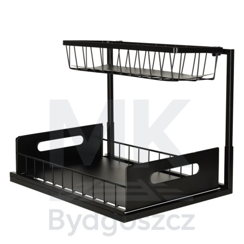 Organizer szafka półka kuchenna kosz pod zlew umywalkę wysuwana półka pojemnik 2-poziomowy metal Organizer szafka półka kuchenna kosz pod zlew umywalkę wysuwana półka pojemnik 2-poziomowy metal