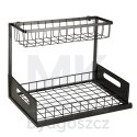 Organizer szafka półka kuchenna kosz pod zlew umywalkę wysuwana półka pojemnik 2-poziomowy metal