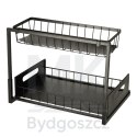Organizer szafka półka kuchenna kosz pod zlew umywalkę wysuwana półka pojemnik 2-poziomowy metal