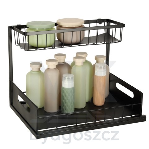 Organizer szafka półka kuchenna kosz pod zlew umywalkę wysuwana półka pojemnik 2-poziomowy metal Organizer szafka półka kuchenna kosz pod zlew umywalkę wysuwana półka pojemnik 2-poziomowy metal