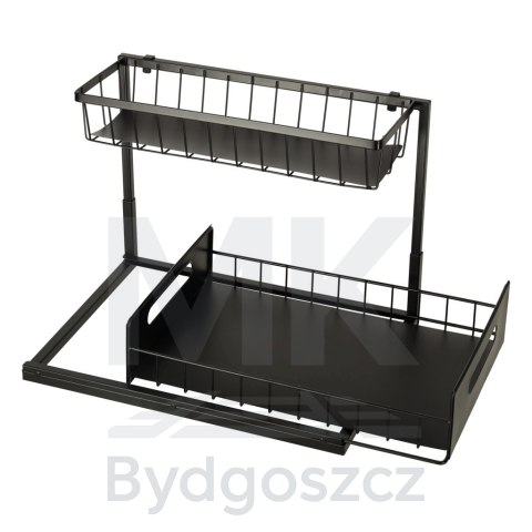 Organizer szafka półka kuchenna kosz pod zlew umywalkę wysuwana półka pojemnik 2-poziomowy metal Organizer szafka półka kuchenna kosz pod zlew umywalkę wysuwana półka pojemnik 2-poziomowy metal
